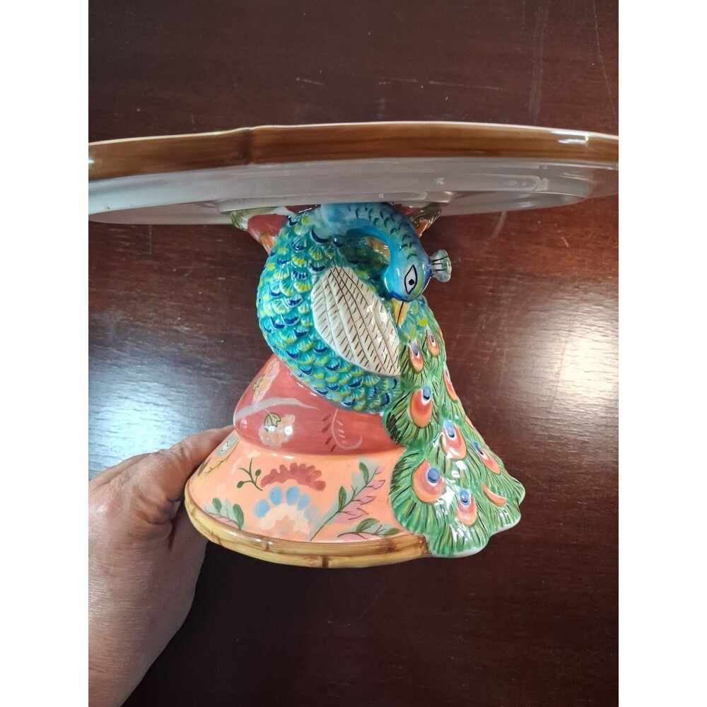Tracy Porter Dare Yourself To Dream Peacock Cake Stand